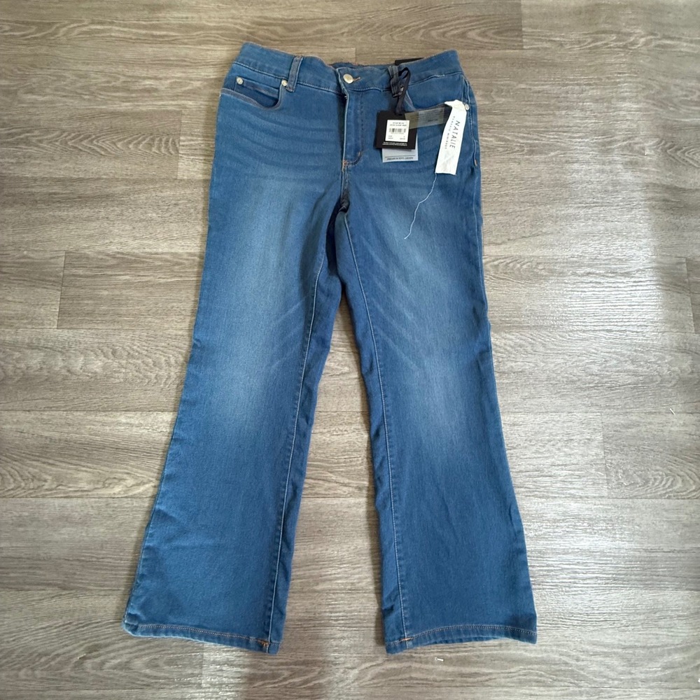 Tahari‎ Natalie Classic Miniboot Jeans Glacier Wash Blue TMF1412 Size 4/27 NEW